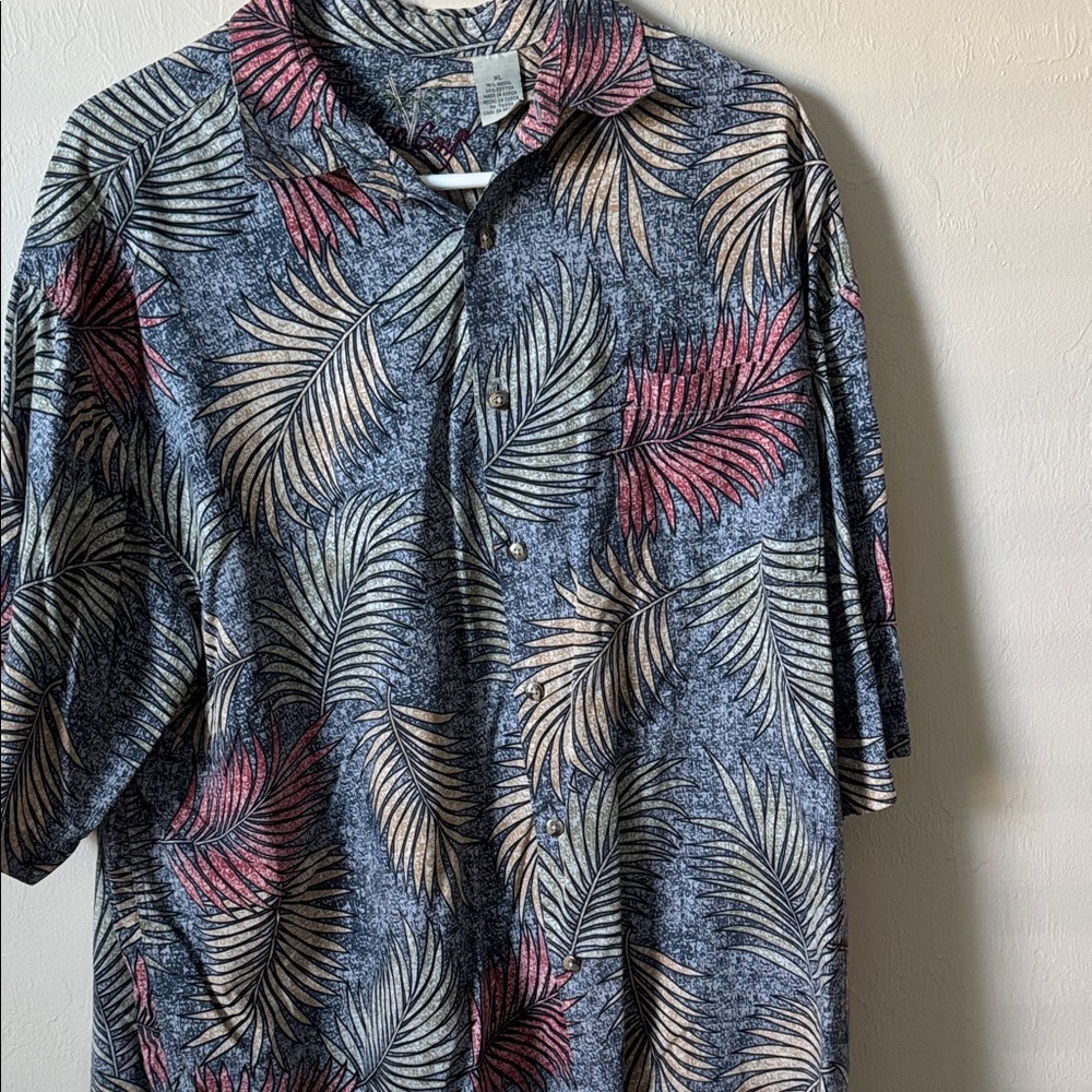 Tropical Leaf Print Casual Shirt for Men